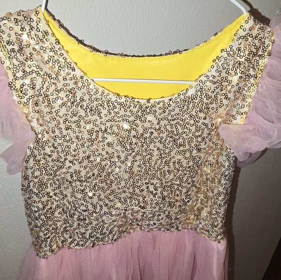 Boutique girls gold and pink dress approx size 3T/4T - Picture 3 of 4
